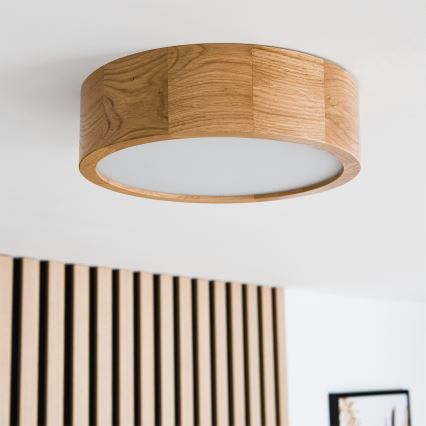Brilagi - LED RGBW hämardatav laelamp CARVALHO 1xE27/9W/230V 2700–6500K Wi-Fi, tamme viimistlus, Ø 27,5 cm