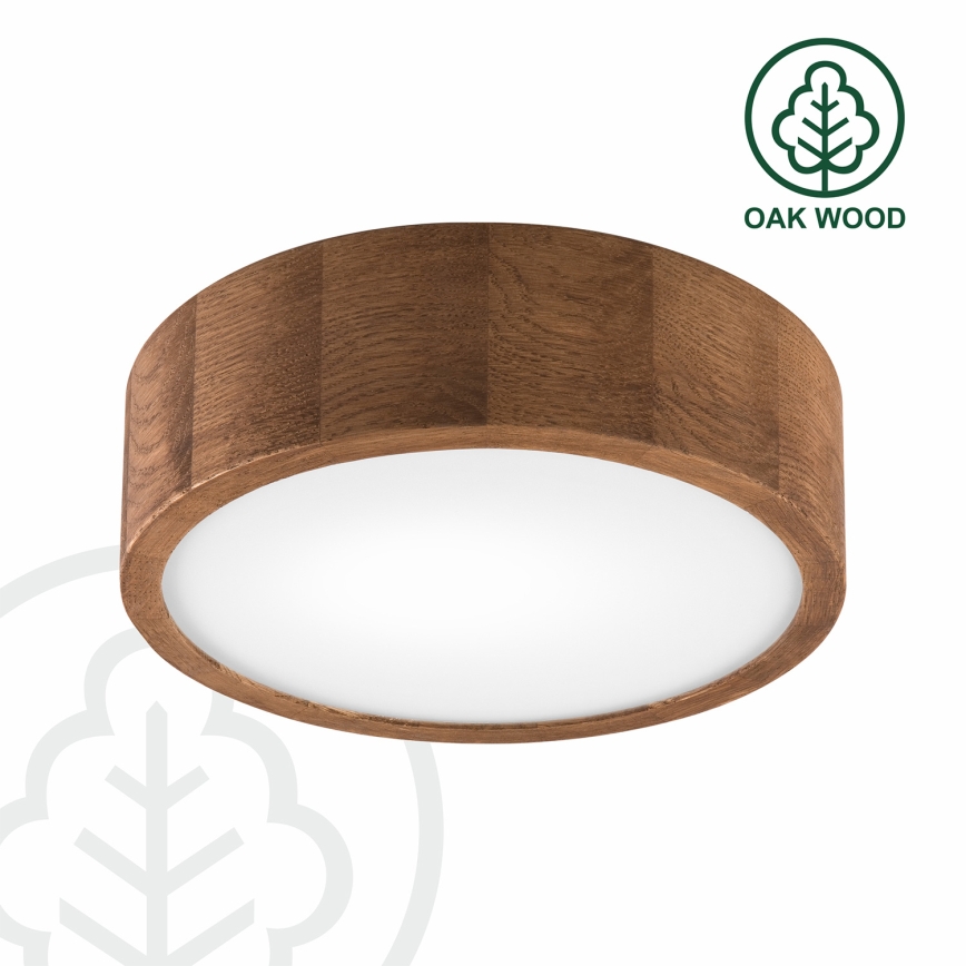 Brilagi - LED RGBW hämardatav laelamp CARVALHO 1xE27/9W/230V 2700-6500K Wi-Fi tammeviimistlus läbimõõt 27,5 cm