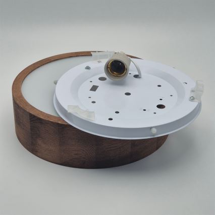 Brilagi - LED RGBW hämardatav laelamp CARVALHO 1xE27/9W/230V 2700-6500K Wi-Fi tammeviimistlus läbimõõt 27,5 cm