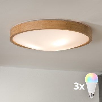 Brilagi - LED RGBW hämardatav laelamp CARVALHO SLIM 3xE27/9W/230V 2700-6500K Wi-Fi tamm läbimõõt 47 cm