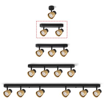 Brilagi - LED RGBW Hämardatav kohtvalgusti NUGGET 2xGU10/6W/230V 2700-6500K Wi-Fi must/kuldne