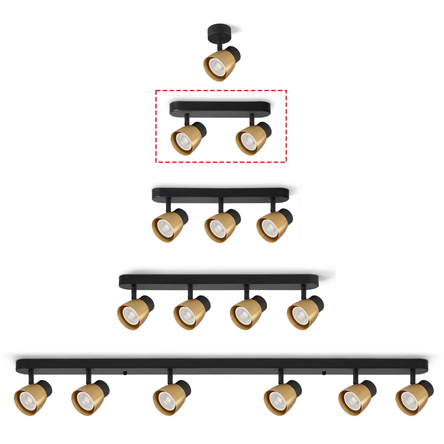 Brilagi - LED RGBW Hämardatav kohtvalgusti NUGGET 2xGU10/6W/230V 2700-6500K Wi-Fi must/kuldne