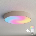 BRILAGI - LED RGBW hämardatav laevalgusti CLARE 4xE27/12W/230V 2700-6500K läbimõõt 50 cm beež
