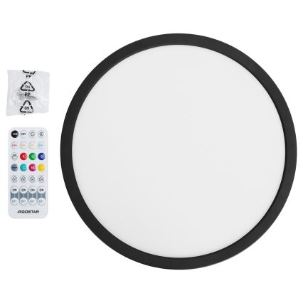 Brilagi - LED RGBW hämardatav laelamp VIBE LED/24W/230V 3000-6500K läbimõõt 29 cm must + kaugjuhtimispult