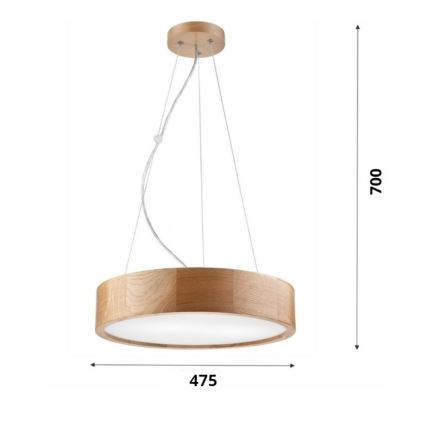 Brilagi - LED RGBW hämardatav ripplühter riputuskaabliga CARVALHO 3xE27/9W/230V 2700-6500K Wi-Fi tamm läbimõõt 47,5 cm