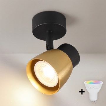 Brilagi - LED RGBW Hämardatav punktvalgusti NUGGET 1xGU10/4,8W/230V must/kuldne