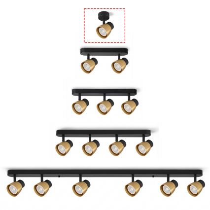 Brilagi - LED RGBW Hämardatav punktvalgusti NUGGET 1xGU10/4,8W/230V must/kuldne
