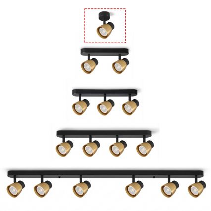 Brilagi - LED RGBW Hämardatav punktvalgusti NUGGET 1xGU10/6W/230V must/kuldne
