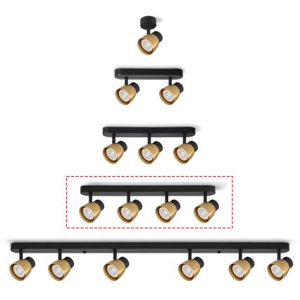 Brilagi - LED RGBW hämardatav spottvalgusti NUGGET 4xGU10/6W/230V 2700-6500K Wi-Fi must/kuldne