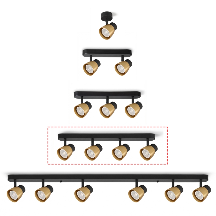 Brilagi - LED RGBW hämardatav spottvalgusti NUGGET 4xGU10/6W/230V 2700-6500K Wi-Fi must/kuldne