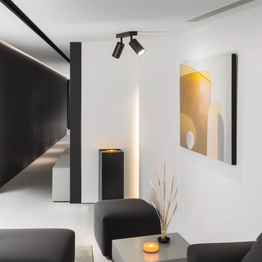Brilagi - LED RGBW hämardatav kohtvalgusti SELE 2xGU10/4,8W/230V 3000K must + kaugjuhtimispult