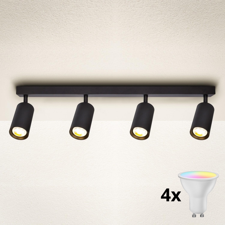 Brilagi - LED RGBW hämardatav punktvalgusti SELE 4xGU10/6,5W/230V 2700-6500K must