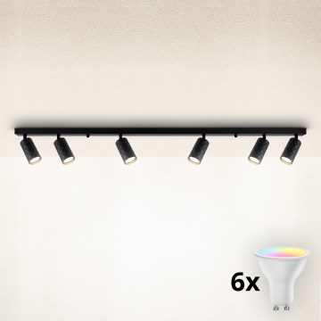 Brilagi - LED RGBW hämardatav punktvalgusti SELE DIAMANT 6xGU10/6,5W/230V 2700-6500K Wi-Fi must