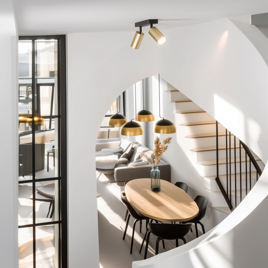 Brilagi - LED RGBW hämardatav spottvalgusti SELE GOLDEN 2xGU10/6W/230V 3000K must/kuldne + kaugjuhtimispult