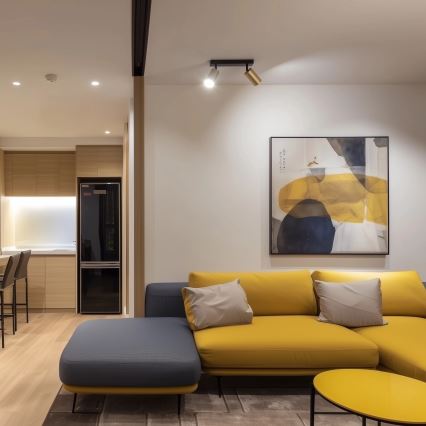 Brilagi - LED RGBW hämardatav spottvalgusti SELE GOLDEN 2xGU10/6W/230V 3000K must/kuldne + kaugjuhtimispult