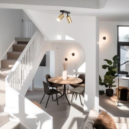 Brilagi - LED RGBW hämardatav spottvalgusti SELE GOLDEN 2xGU10/6W/230V 3000K must/kuldne + kaugjuhtimispult