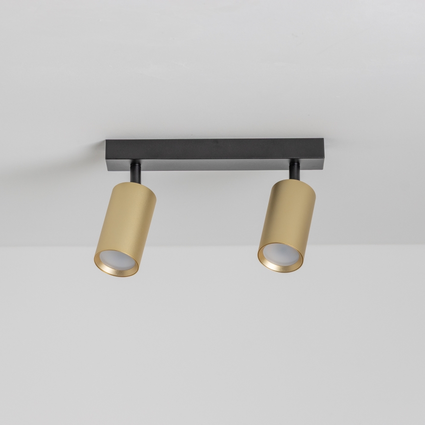 Brilagi - LED RGBW hämardatav spottvalgusti SELE GOLDEN 2xGU10/6W/230V 3000K must/kuldne + kaugjuhtimispult