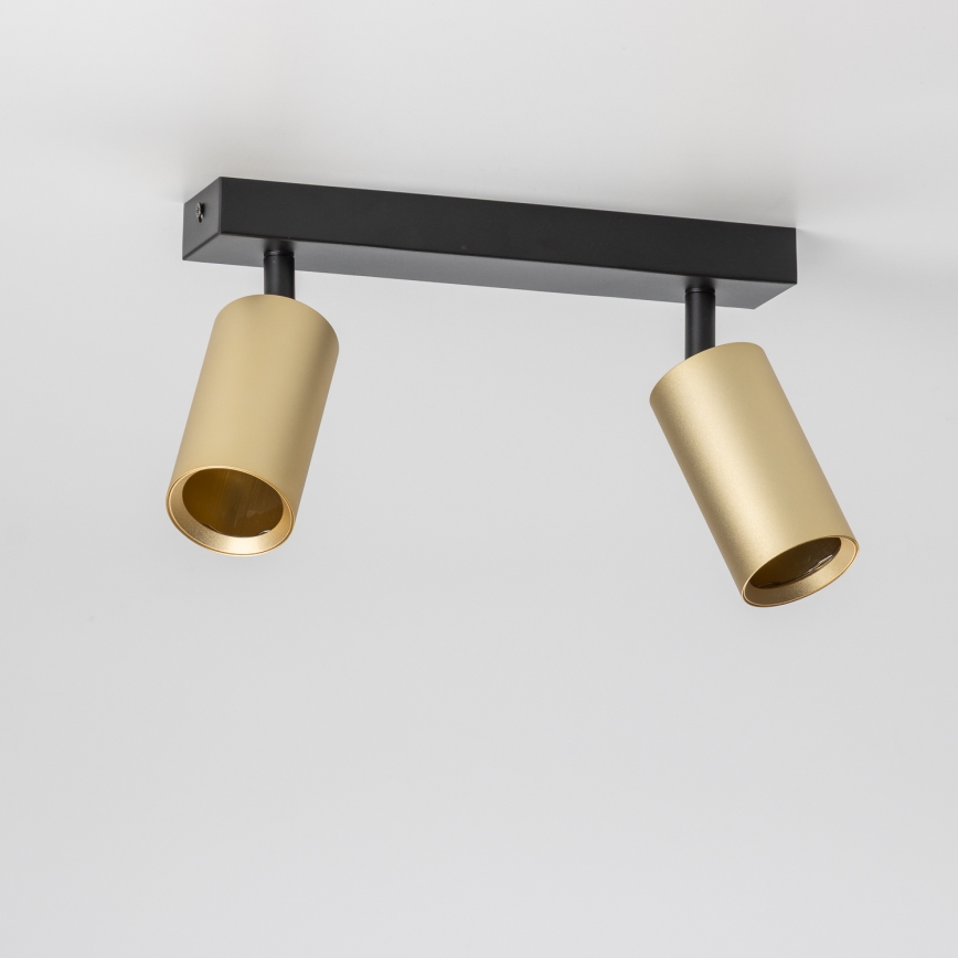 Brilagi - LED RGBW hämardatav spottvalgusti SELE GOLDEN 2xGU10/6W/230V 3000K must/kuldne + kaugjuhtimispult