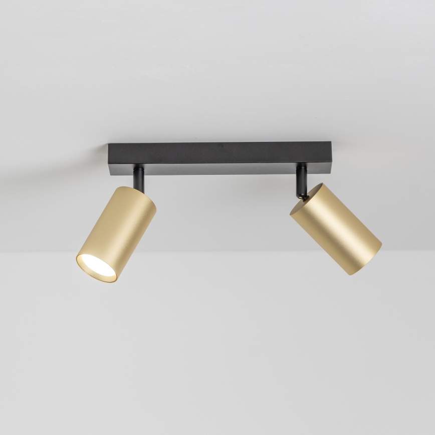 Brilagi - LED RGBW hämardatav spottvalgusti SELE GOLDEN 2xGU10/6W/230V 3000K must/kuldne + kaugjuhtimispult