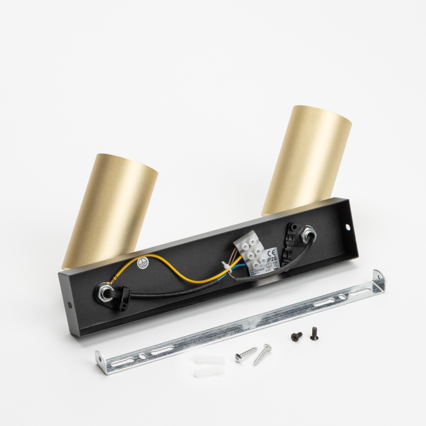 Brilagi - LED RGBW hämardatav spottvalgusti SELE GOLDEN 2xGU10/6W/230V 3000K must/kuldne + kaugjuhtimispult