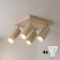 BRILAGI - LED RGBW hämardatav punktvalgusti SELE SQUARE 4xGU10/6,5W/230V 2700-6500K beež