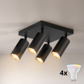 BRILAGI - LED RGBW hämardatav punktvalgusti SELE SQUARE 4xGU10/6,5W/230V 2700-6500K must/kuldne