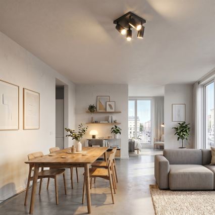 BRILAGI - LED RGBW hämardatav punktvalgusti SELE SQUARE 4xGU10/6,5W/230V 2700-6500K must/kuldne