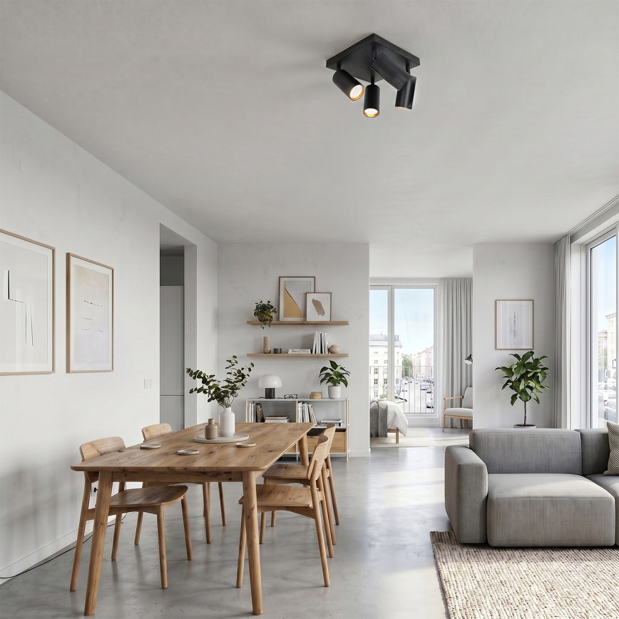 BRILAGI - LED RGBW hämardatav punktvalgusti SELE SQUARE 4xGU10/6,5W/230V 2700-6500K must/kuldne