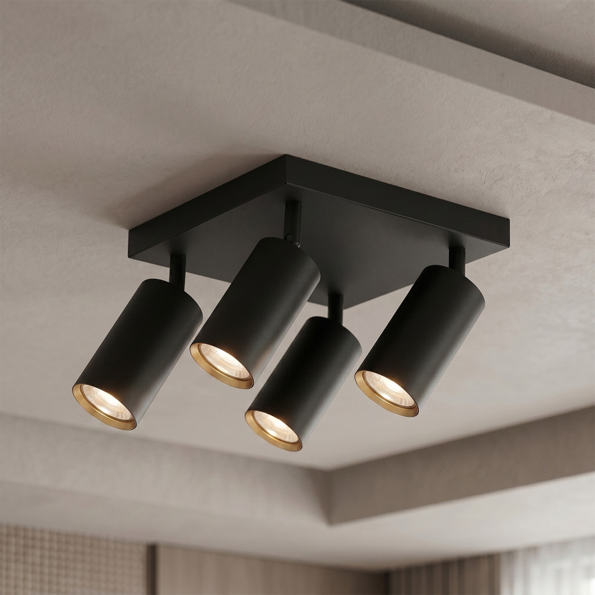 BRILAGI - LED RGBW hämardatav punktvalgusti SELE SQUARE 4xGU10/6,5W/230V 2700-6500K must/kuldne