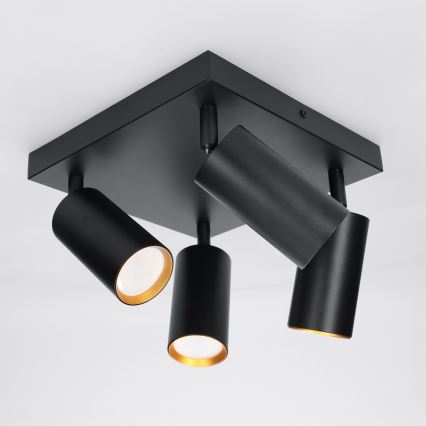 BRILAGI - LED RGBW hämardatav punktvalgusti SELE SQUARE 4xGU10/6,5W/230V 2700-6500K must/kuldne