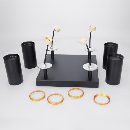 BRILAGI - LED RGBW hämardatav punktvalgusti SELE SQUARE 4xGU10/6,5W/230V 2700-6500K must/kuldne