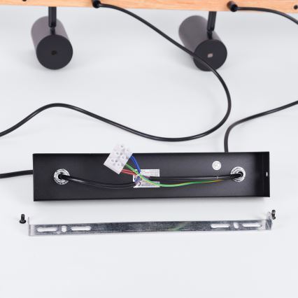 BRILAGI - LED RGBW hämardatav rippvalgusti kaabliga SELE 6xGU10/6,5W/230V 2700-6500K must/tamme dekoor + kaugjuhtimispult