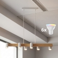 BRILAGI - LED RGBW hämardatav ripplühter kaablil SELE 6xGU10/6,5W/230V 2700-6500K valge/tamme dekor + kaugjuhtimispult