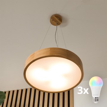 Brilagi - LED RGBW hämardatav ripplühter riputuskaabliga CARVALHO 3xE27/9W/230V 2700-6500K Wi-Fi tamm läbimõõt 47,5 cm