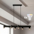 BRILAGI - LED RGBW Hämardatav rippvalgusti kaabliga SELE 6xGU10/6,5W/230V 2700-6500K must + kaugjuhtimispult