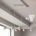 BRILAGI - LED RGBW hämardatav rippvalgusti kaablil SELE 6xGU10/6,5W/230V 2700-6500K valge + kaugjuhtimispult