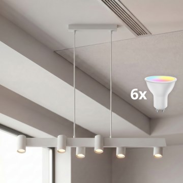 BRILAGI - LED RGBW hämardatav rippvalgusti kaablil SELE 6xGU10/6,5W/230V 2700-6500K valge + kaugjuhtimispult