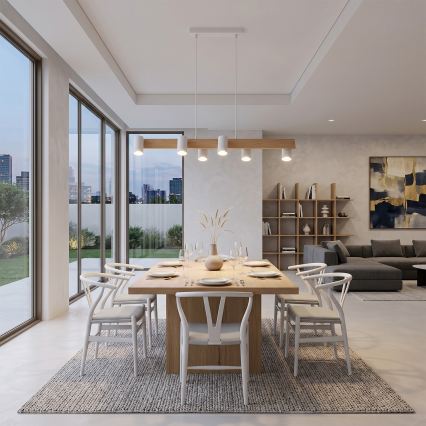 BRILAGI - LED RGBW hämardatav ripplühter kaablil SELE 6xGU10/6,5W/230V 2700-6500K valge/tamme dekor + kaugjuhtimispult
