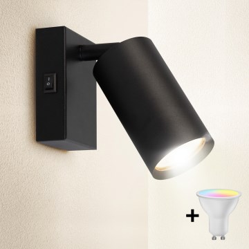 Brilagi - LED RGBW hämardatav seinaspott SELE 1xGU10/4,8W/230V 3000K must + kaugjuhtimispult