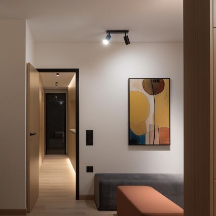 Brilagi - LED RGBW hämardatav suunavalgusti SELE 2xGU10/4,8W/230V 3000K must/kuldne + kaugjuhtimispult