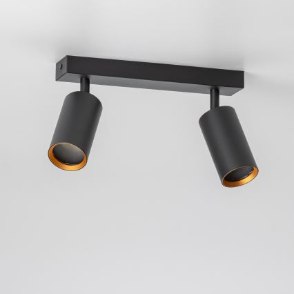 Brilagi - LED RGBW hämardatav suunavalgusti SELE 2xGU10/4,8W/230V 3000K must/kuldne + kaugjuhtimispult