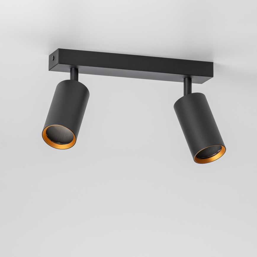 Brilagi - LED RGBW hämardatav suunavalgusti SELE 2xGU10/4,8W/230V 3000K must/kuldne + kaugjuhtimispult