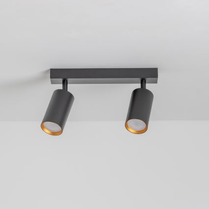 Brilagi - LED RGBW hämardatav suunavalgusti SELE 2xGU10/4,8W/230V 3000K must/kuldne + kaugjuhtimispult