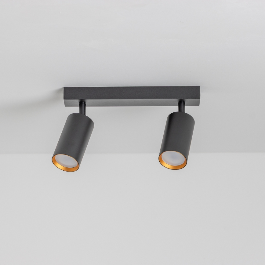 Brilagi - LED RGBW hämardatav suunavalgusti SELE 2xGU10/4,8W/230V 3000K must/kuldne + kaugjuhtimispult