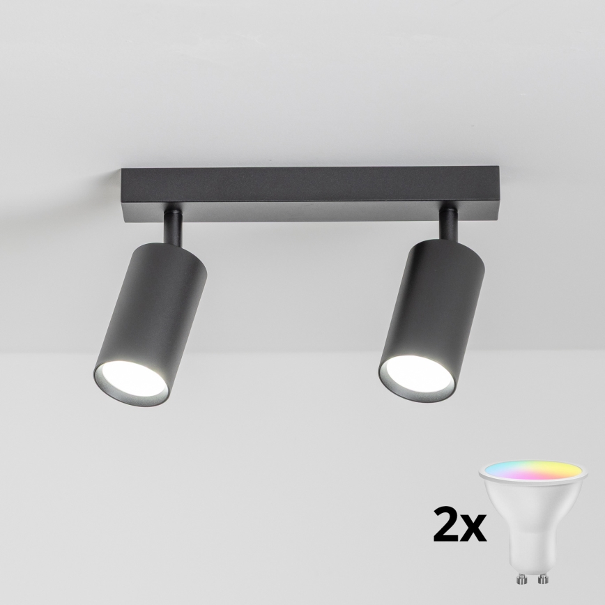 Brilagi - LED RGBW hämardatav spottvalgusti SELE 2xGU10/6,5W/230V 2700-6500K must