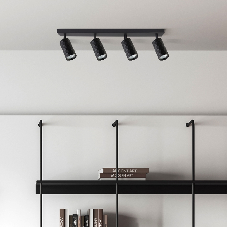 Brilagi - LED RGBW hämardatav suunavalgusti SELE DIAMANT 4xGU10/4,8W/230V 3000K must + kaugjuhtimispult