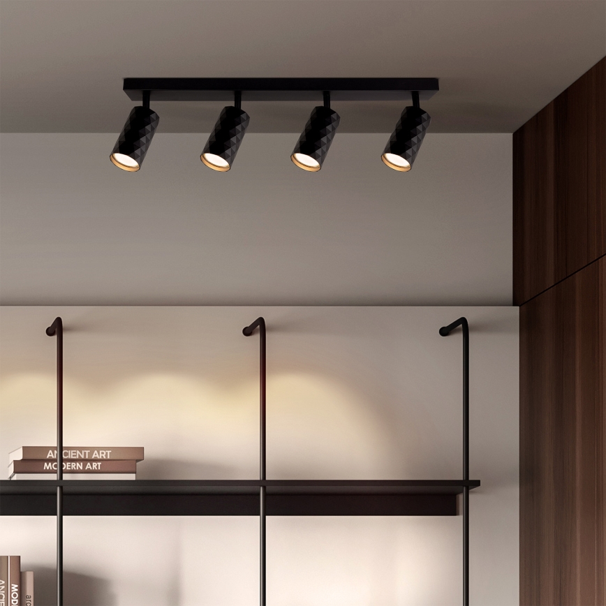 Brilagi - LED RGBW hämardatav suunavalgusti SELE DIAMANT 4xGU10/4,8W/230V 3000K must + kaugjuhtimispult