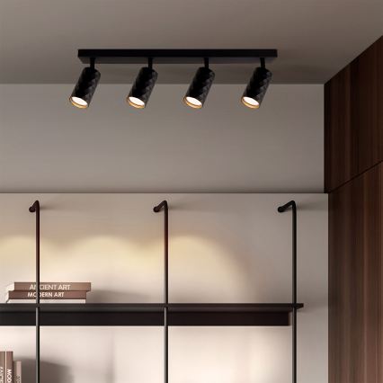 Brilagi - LED RGBW hämardatav suunavalgusti SELE DIAMANT 4xGU10/6W/230V 3000K must + kaugjuhtimispult