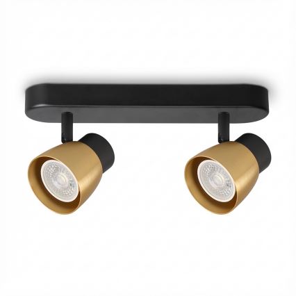 Brilagi - LED RGBW hämardatav punktvalgusti NUGGET 2xGU10/4,8W/230V 3000K must/kuldne + kaugjuhtimispult