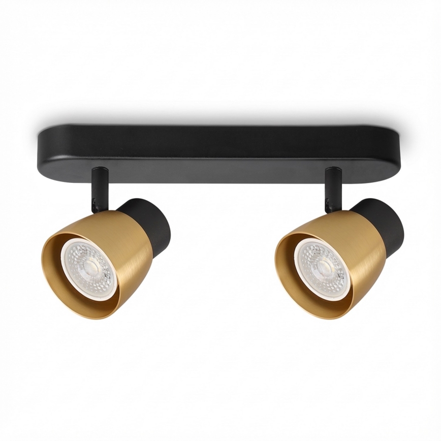 Brilagi - LED RGBW hämardatav punktvalgusti NUGGET 2xGU10/4,8W/230V 3000K must/kuldne + kaugjuhtimispult
